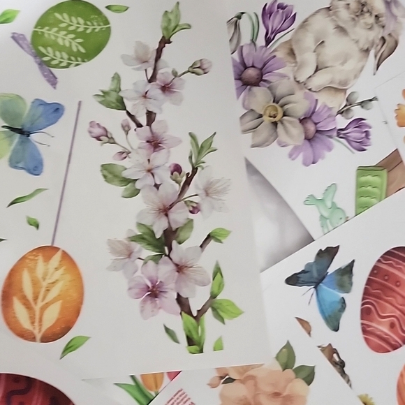 🍎Nwt 46 Window Clings Reusable Peel Stick Spring Summer Butterflies Gnome Bunny - Picture 5 of 14